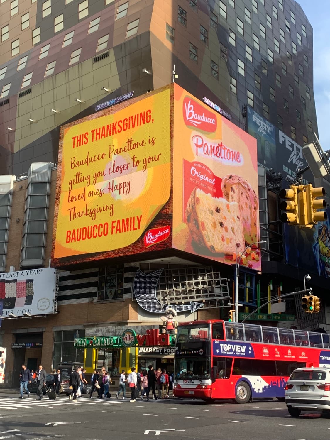 Panettone-shaped Billboard at Times Square